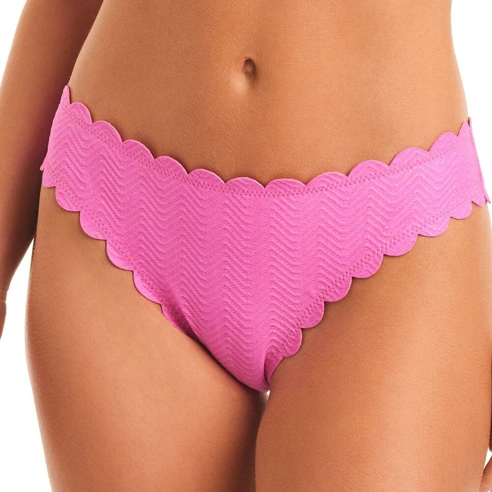 Jessica Simpson Women's Scalloped-Edge Bikini Bottoms Pink Size M 2372